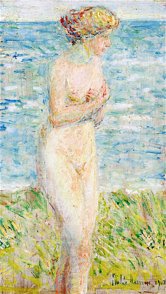 A Bather, Silver Beach Grass by Childe Hassam,A3(16x12