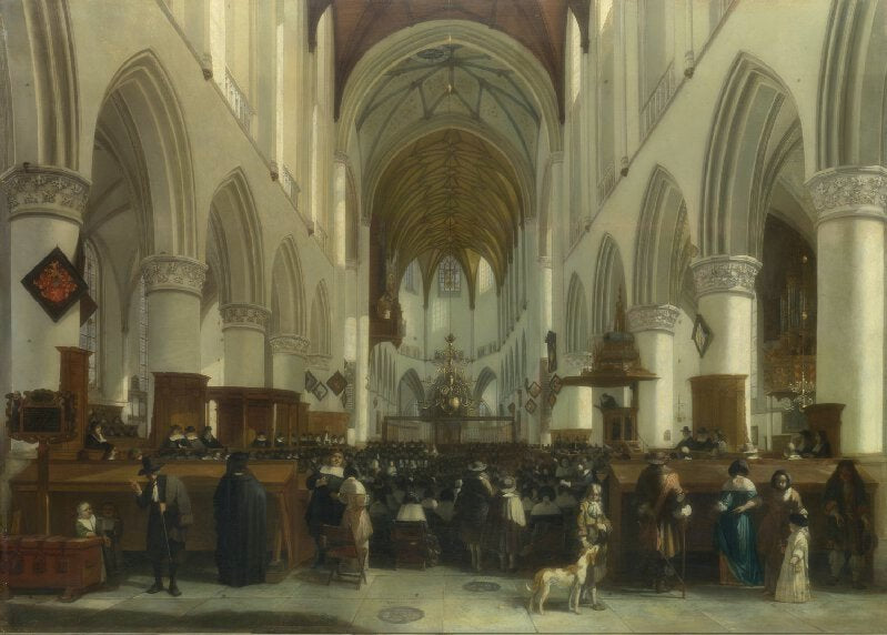 The Interior of the Saint Bavo in Haarlem, vintage artwork by Gerrit Adriaensz.Berckheyde, 12x8" (A4) Poster