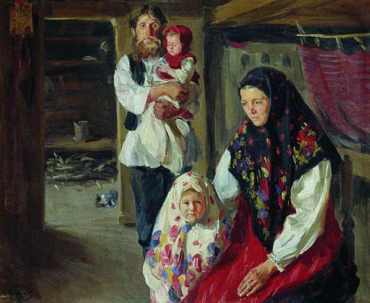 The Forester's Family, vintage artwork by Ivan Kulikov, 12x8" (A4) Poster