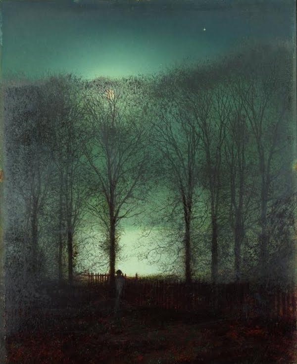 Figure in the Moonlight, vintage artwork by John Atkinson Grimshaw, 12x8" (A4) Poster