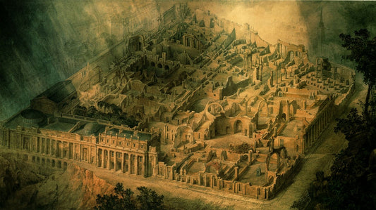 Bank of England as a Ruin, vintage artwork by Joseph Michael Gandy, 12x8" (A4) Poster