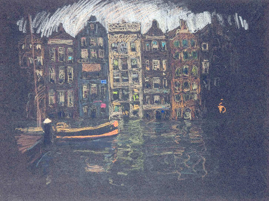 Amsterdam (sketch), vintage artwork by Tavik Frantisek Simon, 12x8" (A4) Poster