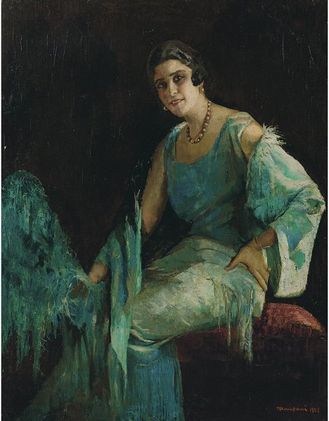 Portrait of Vera Vergani, vintage artwork by Giuseppe Amisani, 12x8" (A4) Poster
