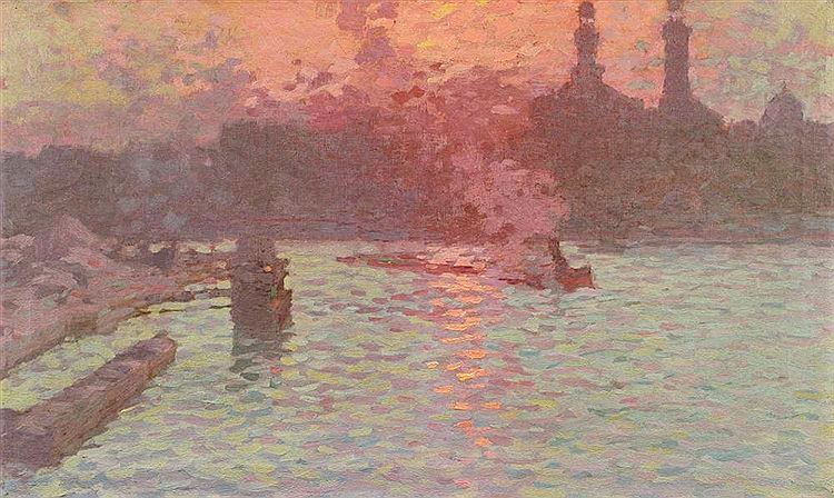 Tugboat on the Seine near the Trocadero, vintage artwork by Claude-Emil Schuffenecker, 12x8" (A4) Poster