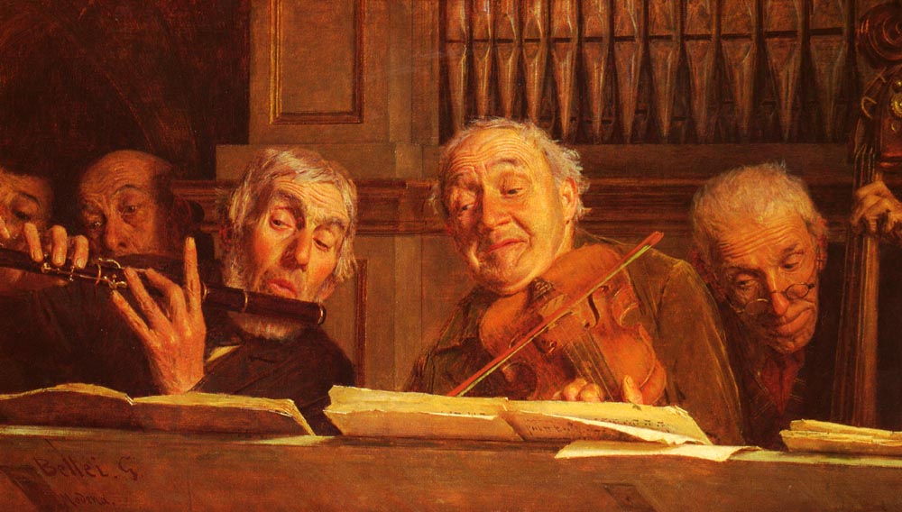 Five Members of an Orchestra, vintage artwork by Gaetano Bellei, 12x8" (A4) Poster