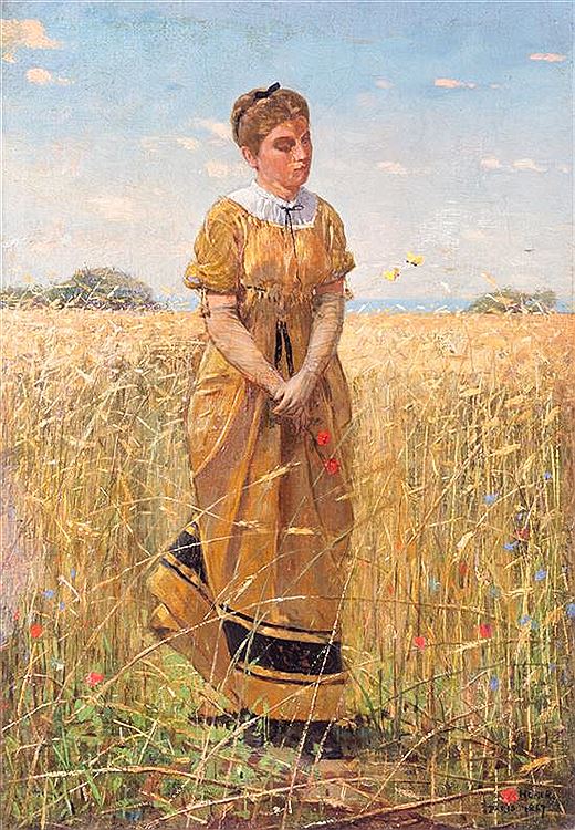 Coming through the Rye, vintage artwork by Winslow Homer, 12x8" (A4) Poster