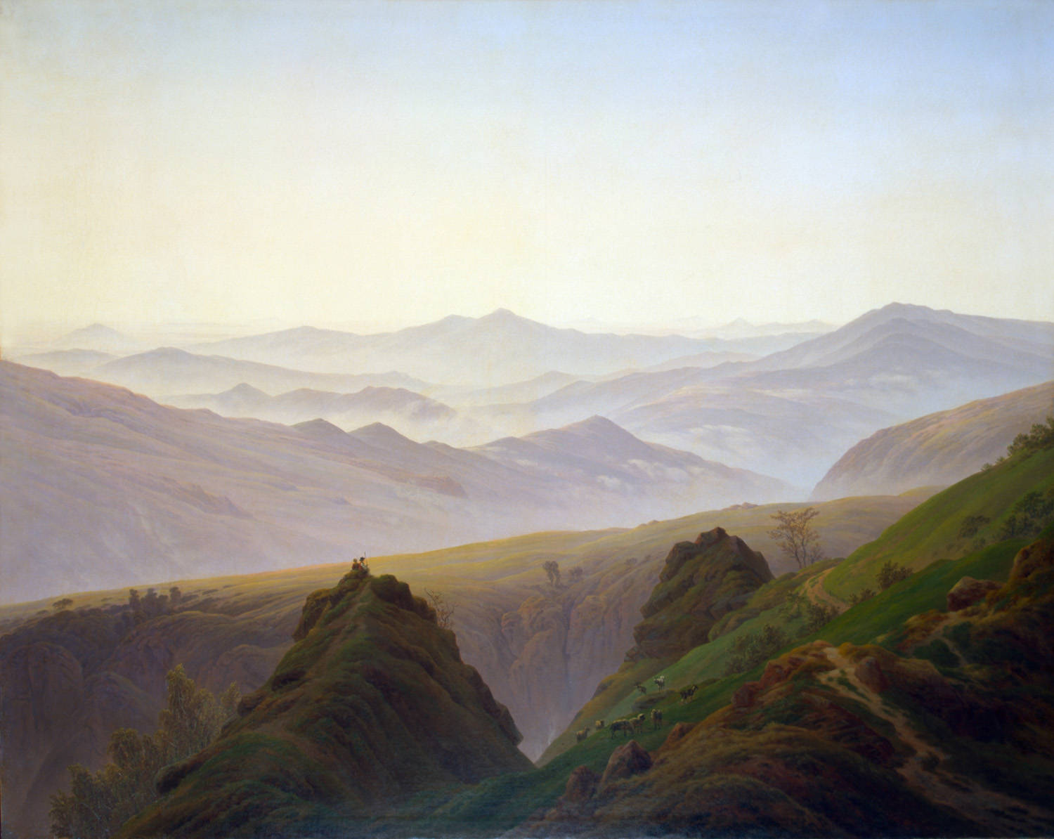Morning in the Mountains, vintage artwork by Caspar David Friedrich, 12x8" (A4) Poster
