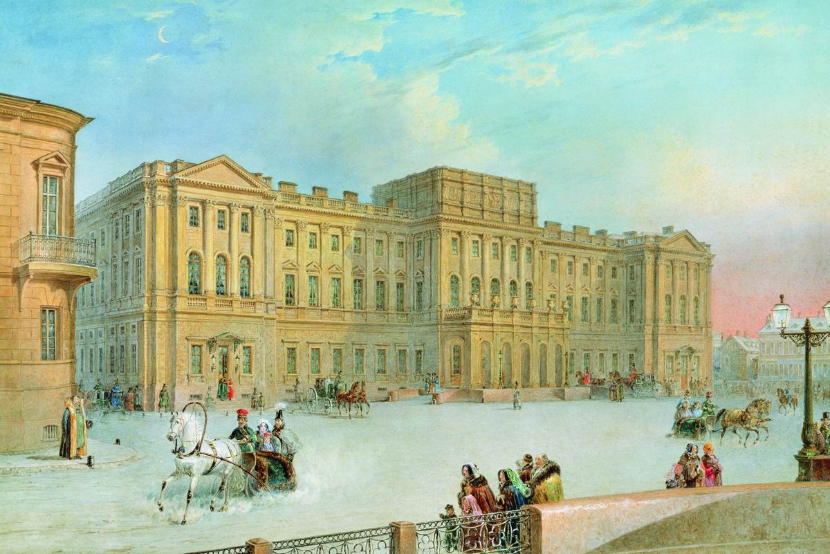 The Mariinsky Palace, vintage artwork by Vasily Sadovnikov, A3 (16x12") Poster Print