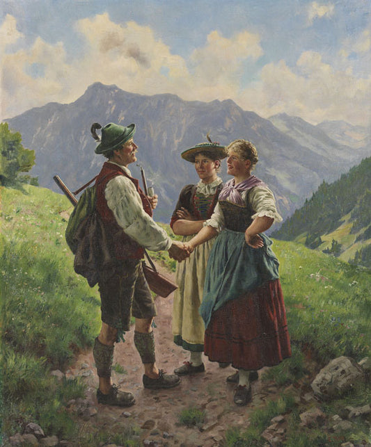 The Encounter, vintage artwork by Emil Rau, 12x8" (A4) Poster