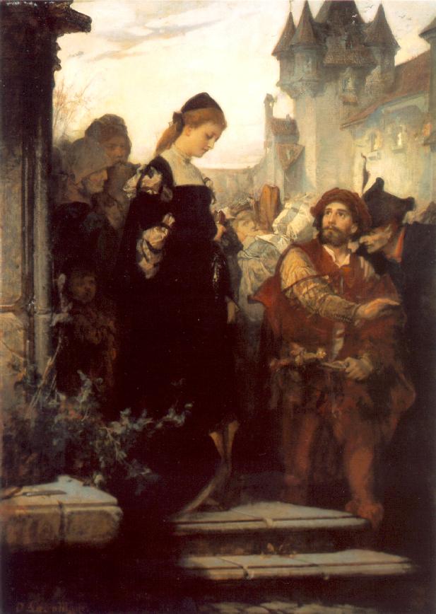 Faust and Marguerite, vintage artwork by Sándor Liezen-Mayer, 12x8" (A4) Poster