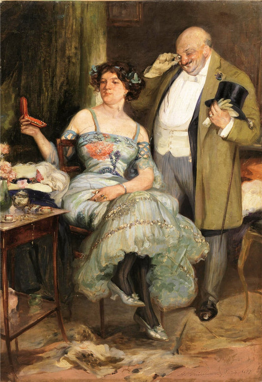 La Courtisane, vintage artwork by Albert Guillaume, 12x8" (A4) Poster