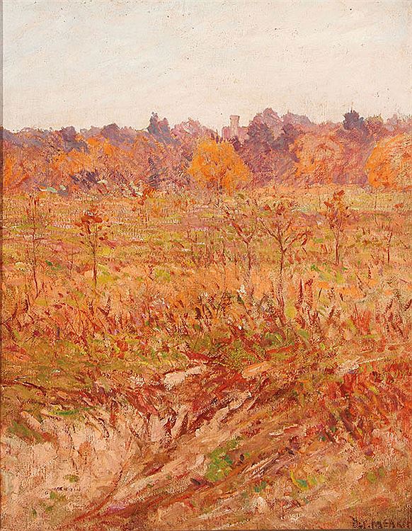 Impression, Fall Landscape, vintage artwork by Lewis Henry Meakin, 12x8" (A4) Poster