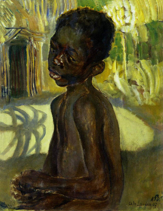 African Child, vintage artwork by Kuzma Petrov-Vodkin, 12x8" (A4) Poster