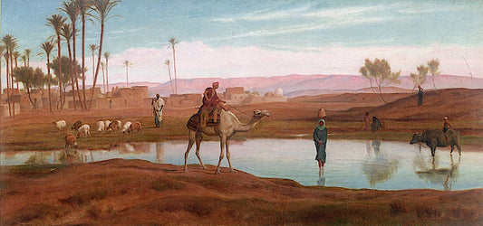 Meeting at the Pool, vintage artwork by Frederick Goodall, A3 (16x12") Poster Print