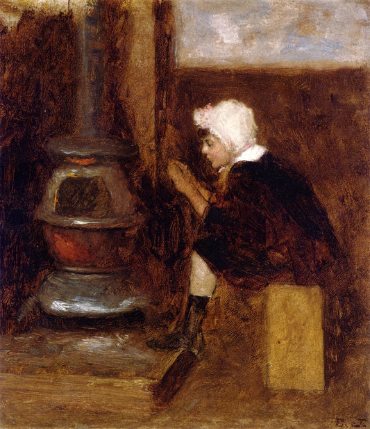 Ice Skater (study), vintage artwork by Eastman Johnson, 12x8" (A4) Poster