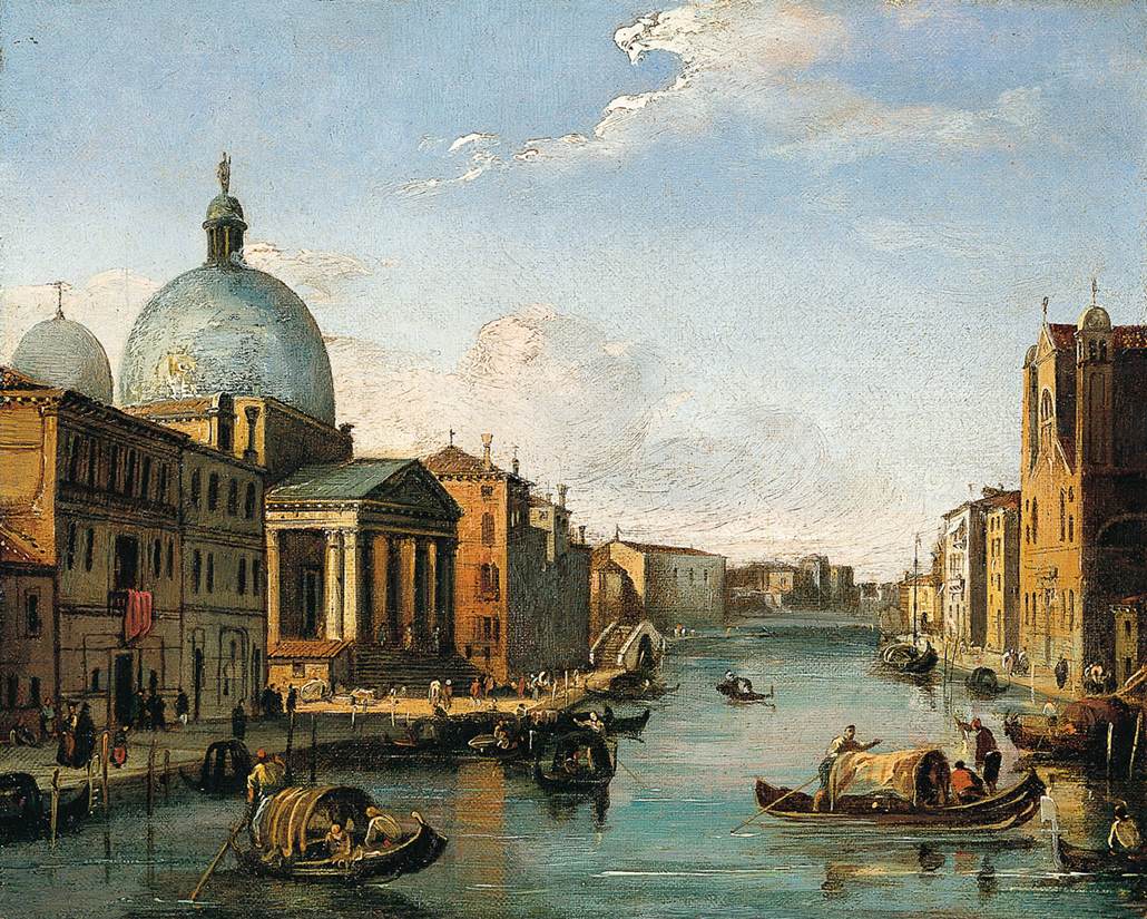 Venetian View, vintage artwork by Giovanni Migliara, 12x8" (A4) Poster