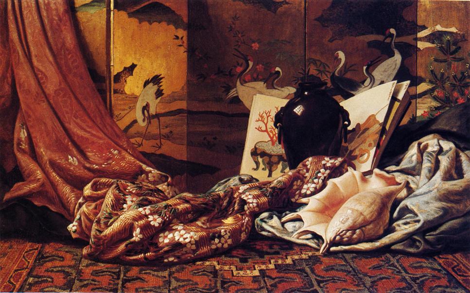 Japanese Still Life, vintage artwork by Elihu Vedder, 12x8" (A4) Poster