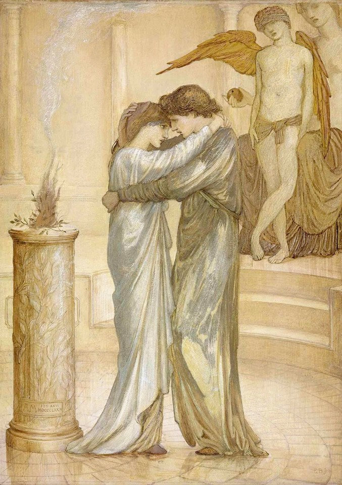 The Altar of Hymen, vintage artwork by Sir Edward Burne-Jones, 12x8" (A4) Poster