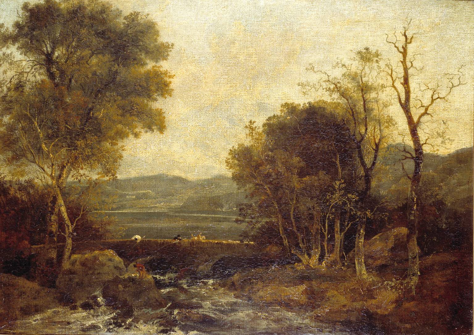 Brathey Bridge, Westmorland, vintage artwork by Follower of John Crome, 12x8" (A4) Poster