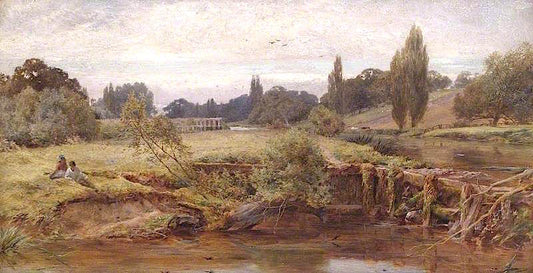 The Thames at Shiplake Lock, Oxfordshire, vintage artwork by William Gosling, 12x8" (A4) Poster