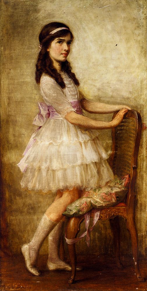 Portrait Of Miss Barbara De Selincourt, vintage artwork by Herbert James Draper, 12x8" (A4) Poster