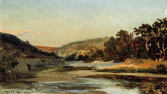 The Aqueduct in the Valley, vintage artwork by Jean-Baptiste-Camille Corot, A3 (16x12") Poster Print