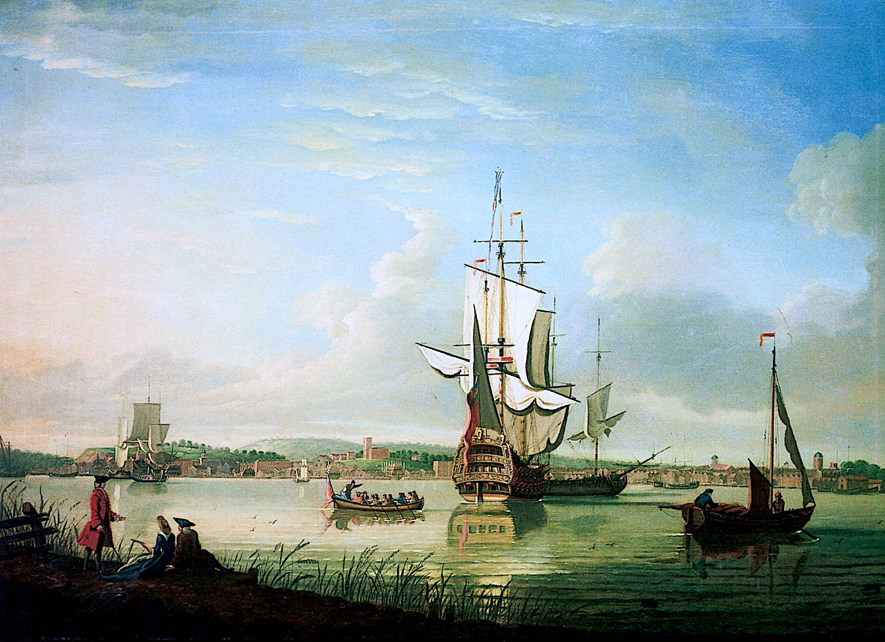  Thames at Woolwich with Shipping Becalmed by Thomas Mellish,16x12(A3) Poster