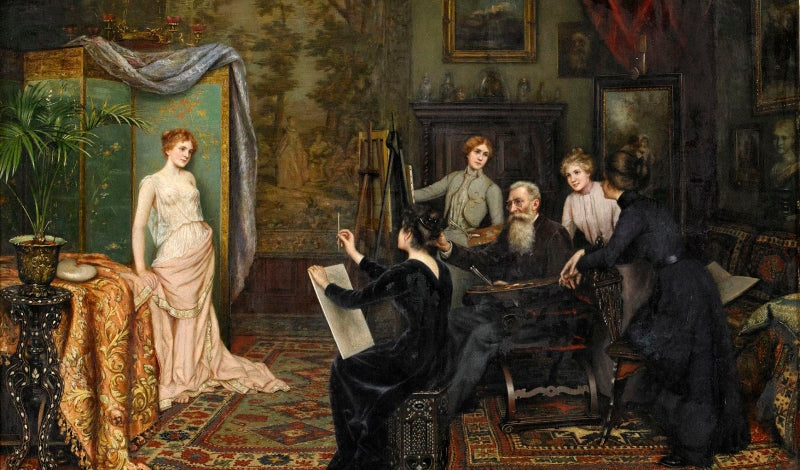 Painting School by Carl Johann Spielter,A3(16x12")Poster