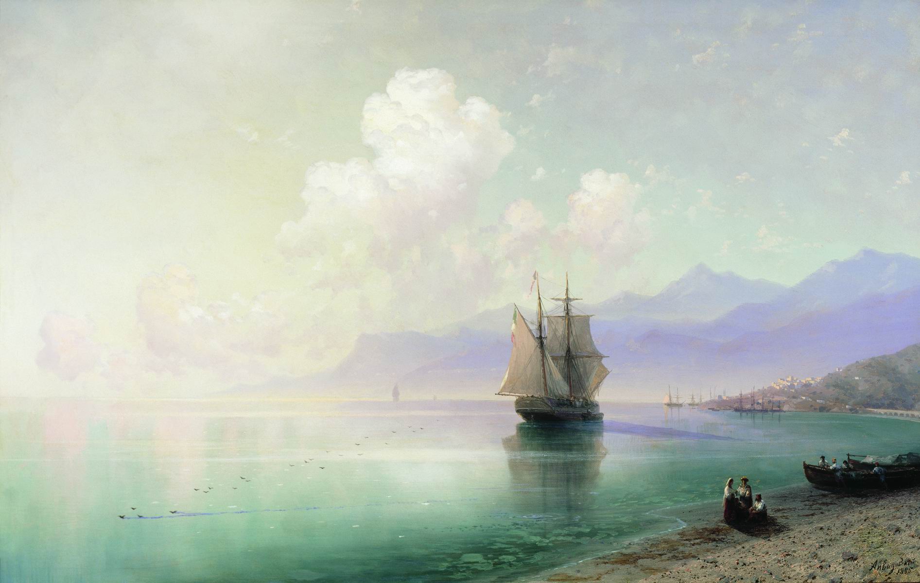 Calm Sea, vintage artwork by Ivan Constantinovich Aivazovsky, A3 (16x12") Poster Print