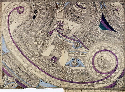 The Almighty Giant Steamship St. Adolf-Cradle, vintage artwork by Adolf Wölfli, 12x8" (A4) Poster