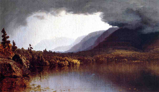 A Coming Storm on Lake George, vintage artwork by Sanford Robinson Gifford, 12x8" (A4) Poster
