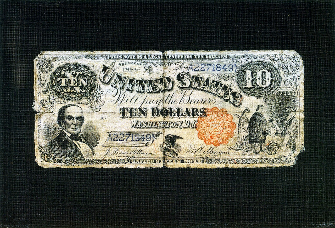 Ten Dollar Bill, vintage artwork by Nicholas Alden Brooks, 12x8" (A4) Poster