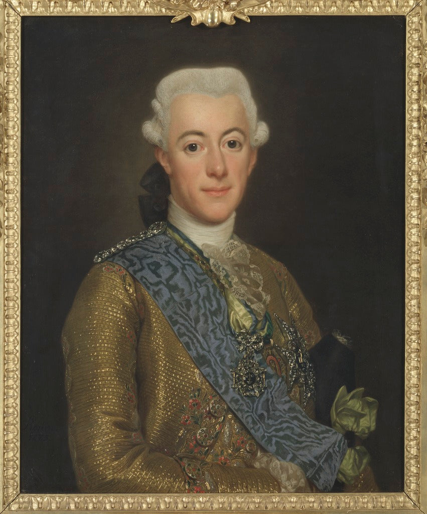 King Gustav III of Sweden, vintage artwork by Alexander Roslin, 12x8" (A4) Poster