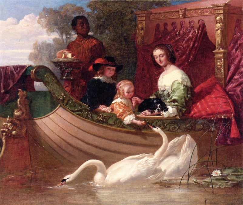 Queen Henrietta Maria and Her Children, vintage artwork by Frederick Goodall, A3 (16x12") Poster Print