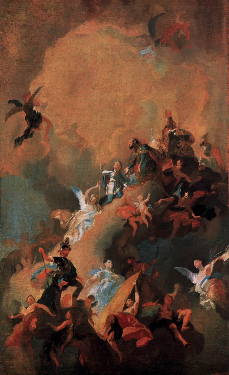 Apotheosis of a Hungarian Saint, vintage artwork by Franz Anton Maulbertsch, 12x8" (A4) Poster