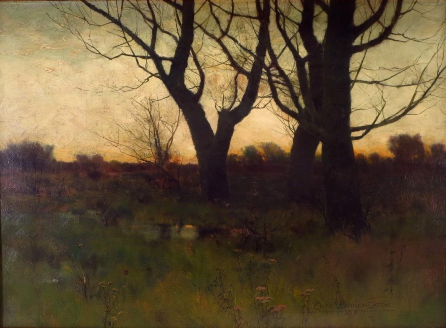 Fall Sunset, vintage artwork by Charles Warren Eaton, 12x8" (A4) Poster