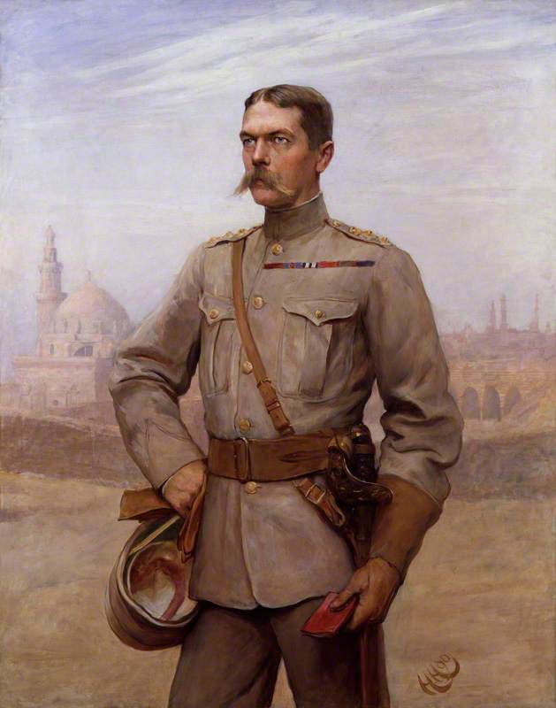 Horatio Herbert Kitchener, 1st Earl Kitchener of Khartoum, vintage artwork by Frederick Goodall, A3 (16x12