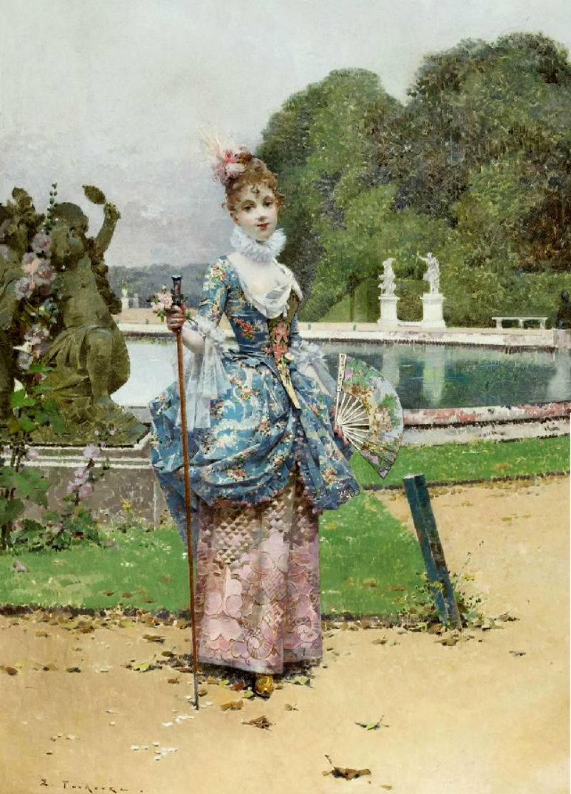 An Elegant Lady, vintage artwork by Edouard Toudouze, 12x8" (A4) Poster