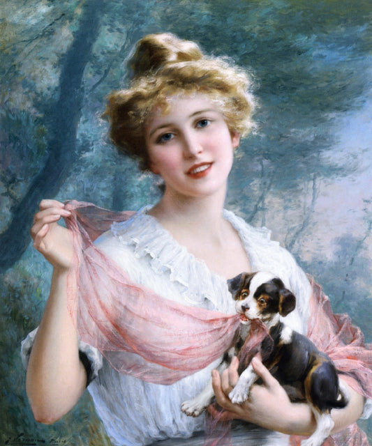 The Mischievous Puppy by Emile Vernon,16x12(A3) Poster