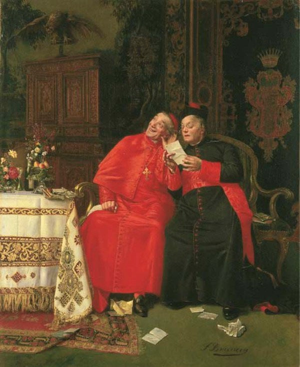 The Interesting Letter, vintage artwork by Francois Brunery, 12x8" (A4) Poster