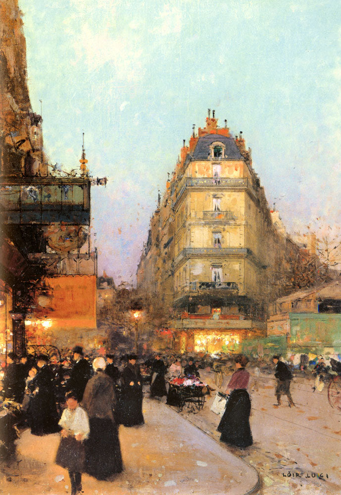 The Grand Boulevards, vintage artwork by Luigi Loir, 12x8" (A4) Poster