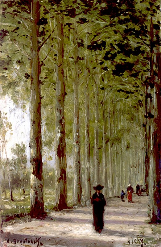 Alley in Vichy, vintage artwork by Alexei Bogoliubov, 12x8" (A4) Poster