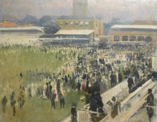 At a Racecourse near London, vintage artwork by Jacques-Émile Blanche, 12x8" (A4) Poster