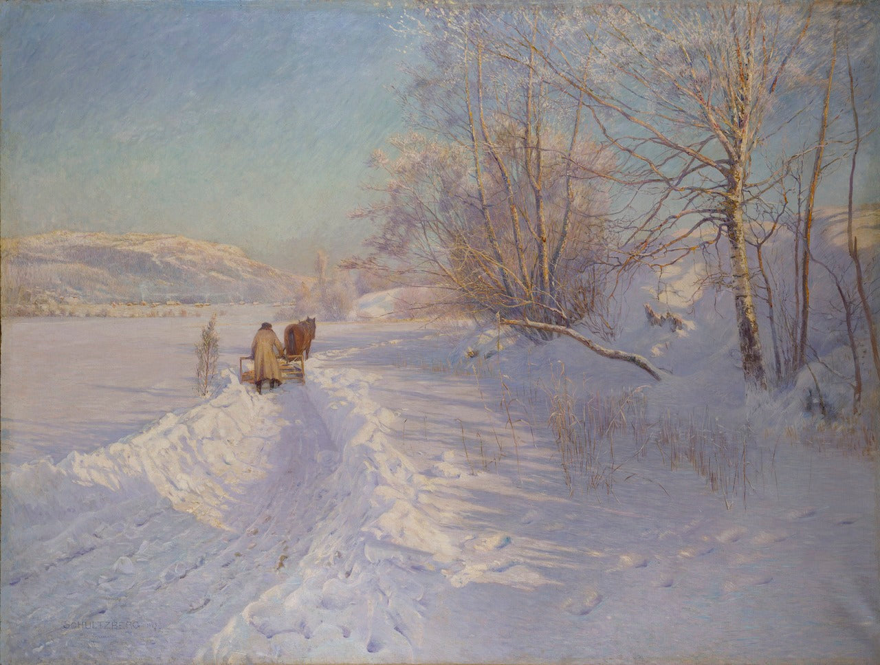 r Morning after a Snowfall in Dalarna by Anshelm Schultzberg,A3(16x12")Poster