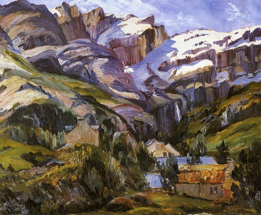 t the Base of Snow Capped Mountains by George Gardner Symons,A3(16x12")Poster