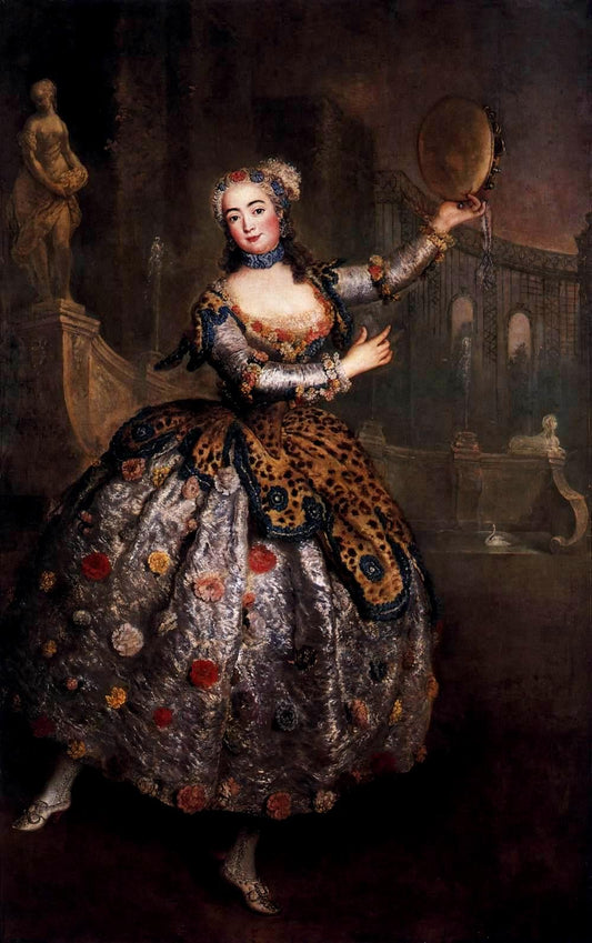 The Dancer Barbara Campanini, vintage artwork by Antoine Pesne, 12x8" (A4) Poster