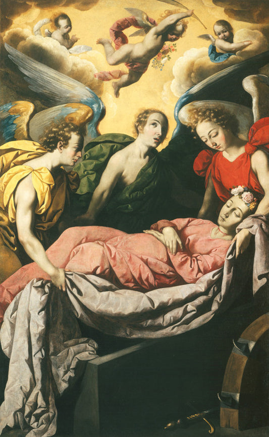 The Entombment of Saint Catherine of Alexandria on Mount Sinai, vintage artwork by Francisco de Zurbarán, 12x8" (A4) Poster