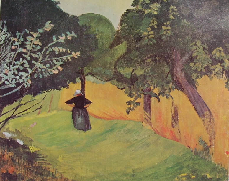 Breton dans le champ de ble vert, vintage artwork by Paul Serusier, 12x8" (A4) Poster