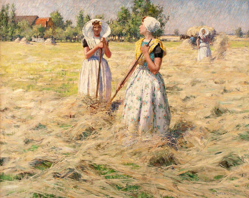 Haymakers, Zeeland, vintage artwork by George Hitchcock, 12x8" (A4) Poster