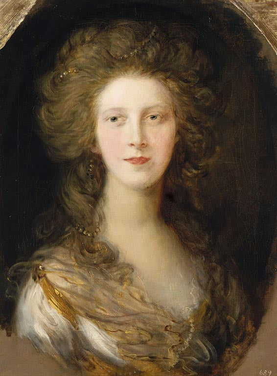 Charlotte, Princess Royal (1766-1828), vintage artwork by Thomas Gainsborough, 12x8" (A4) Poster